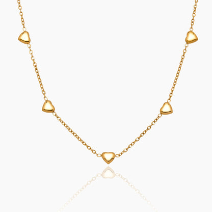 Puff Heart Station Necklace